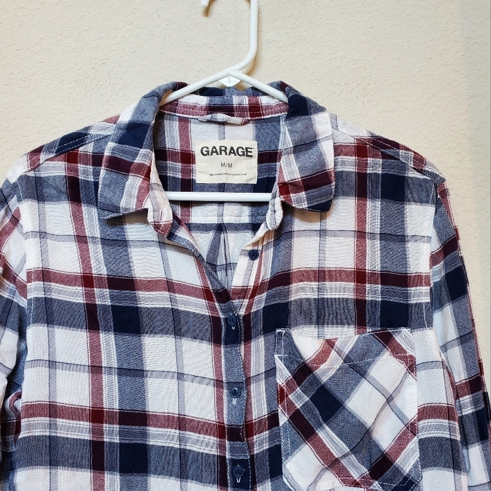 Garage L/S Plaid Shirt.  Size Medium - Picture 2 of 4